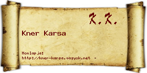 Kner Karsa névjegykártya